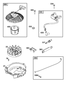 Flywheel, Ignition, And Starter Group Diagram and Parts List for 08P602-0029-H5 020000 - 09Z999 Briggs and Stratton Engine